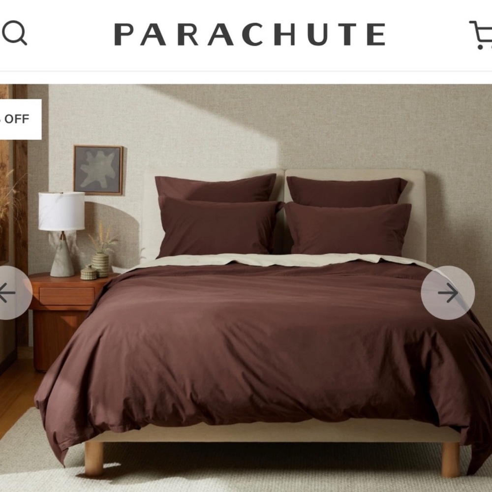 Parachute Linen Duvet Cover Full/Queen Raisin/Burgundy Color